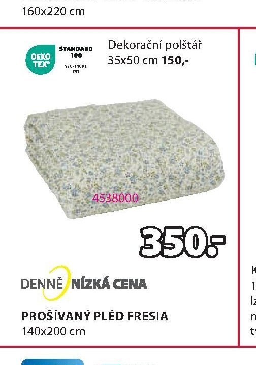 PROŠÍVANÝ PLÉD FRESIA