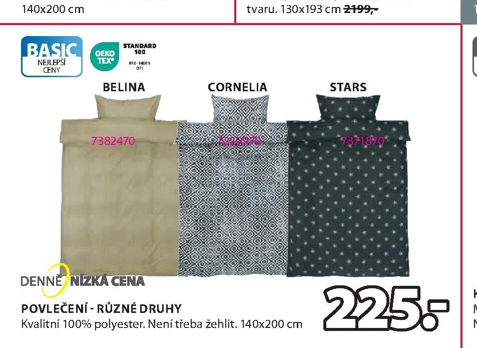 POVLEČENÍ - RŮZNÉ DRUHY (BELINA, CORNELIA, STARS)