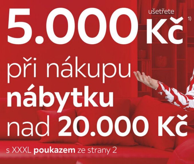 Sleva 5.000 Kč při nákupu nábytku nad 20.000 Kč