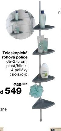 Teleskopická rohová police