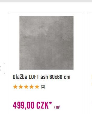 Dlažba LOFT ash 60x60 cm