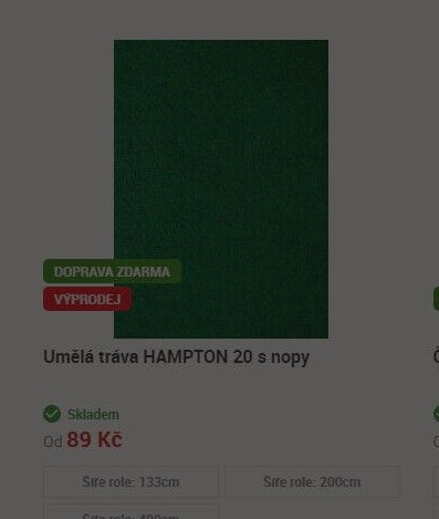 Umělá tráva HAMPTON 20 s nopy