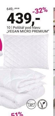 10 | Polštář pod hlavu „VEGAN MICRO PREMIUM“