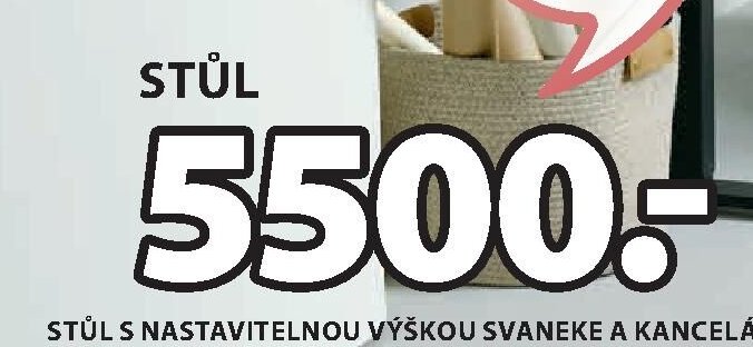 Stůl s nastavitelnou výškou SVANEKE