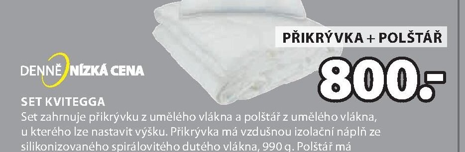 SET KVITEGGA, PŘIKRÝVKA + POLŠTÁŘ