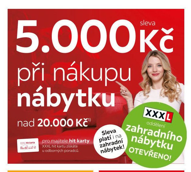 Sleva 5.000 Kč při nákupu nábytku nad 20.000 Kč