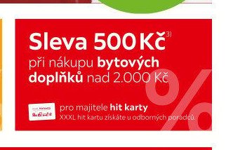 Sleva 500 Kč při nákupu bytových doplňků nad 2.000 Kč