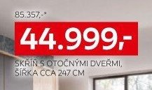 Skříň s otočnými dveřmi, šířka cca 247 cm