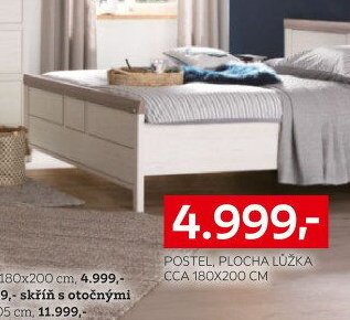 Postel, plocha lůžka cca 180x200 cm