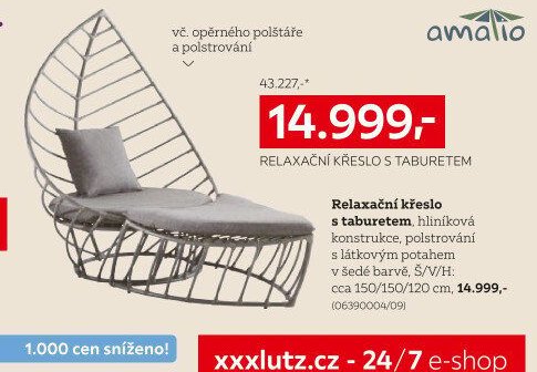 Relaxační křeslo s taburetem Amalia