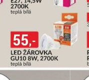 LED ŽÁROVKA GU10 8W, 2700K