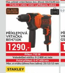 Black & Decker příklepová vrtačka BEH710K