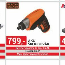 Black & Decker aku šroubovák