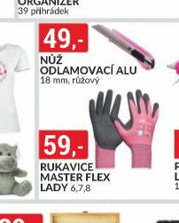 Nůž odlamovací alu 18 mm, růžový