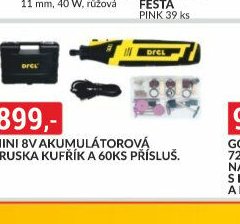 Mini 8V akumulátorová bruska kufřík a 60ks přísluš.