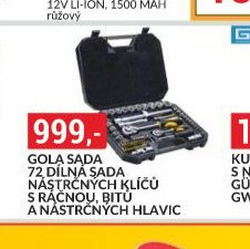 Gola sada 72 dílná sada nástrčných klíčů s ráčnou, bitu a nástrčných hlavic