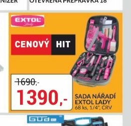 Sada nářadí Extol Lady 68 ks, 1/4