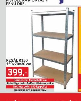 Regál R150 150x70x30 cm
