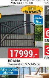 Brána dvoukřídlá 397x145 cm