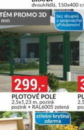 Plotové pole 2,5x1,23 m