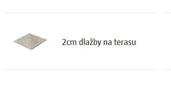 2cm dlažby na terasu