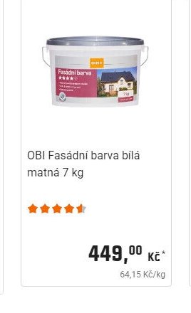 OBI Fasádní barva bílá matná 7 kg