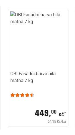 OBI Fasádní barva bílá matná 7 kg