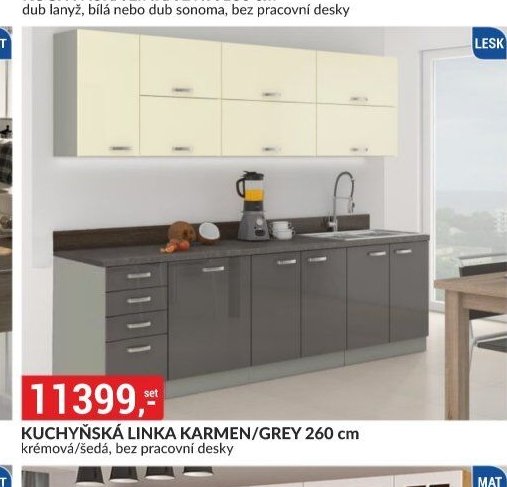 KUCHYŇSKÁ LINKA KARMEN/GREY 260 cm