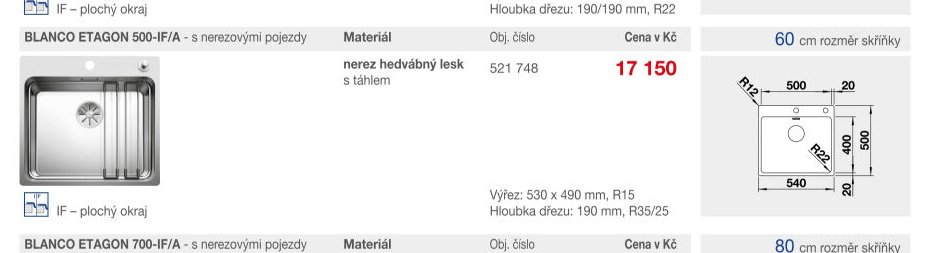 BLANCO ETAGON 500-IF/A - s nerezovými pojezdy