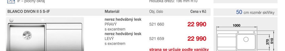 BLANCO DIVON II 5 S-IF PRAVÝ