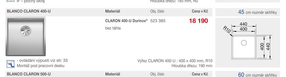 BLANCO CLARON 400-U