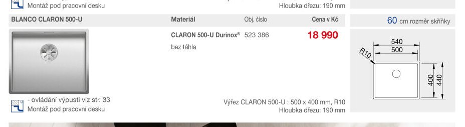BLANCO CLARON 500-U