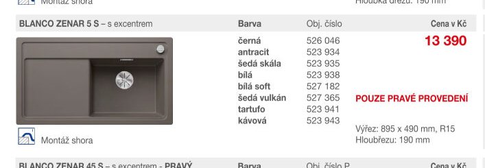 BLANCO ZENAR 5 S - s excentrem