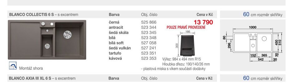 BLANCO COLLECTIS 6 S - s excentrem