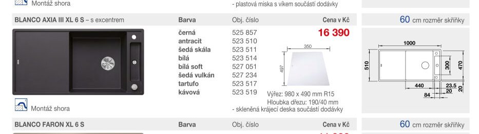 BLANCO AXIA III XL 6 S - s excentrem