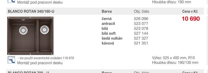 BLANCO ROTAN 340/160-U