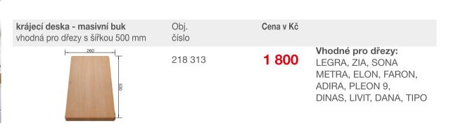 krájecí deska - masivní buk