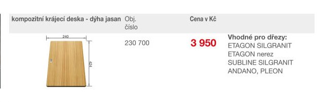 kompozitní krájecí deska - dýha jasan