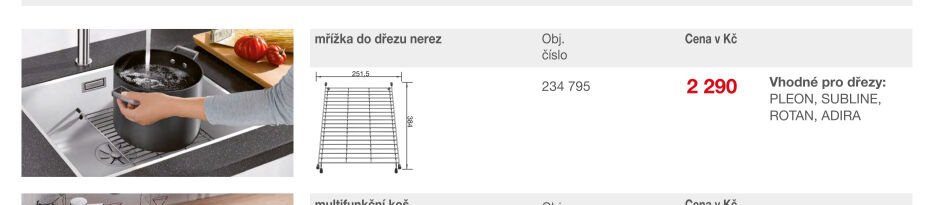mřížka do dřezu nerez