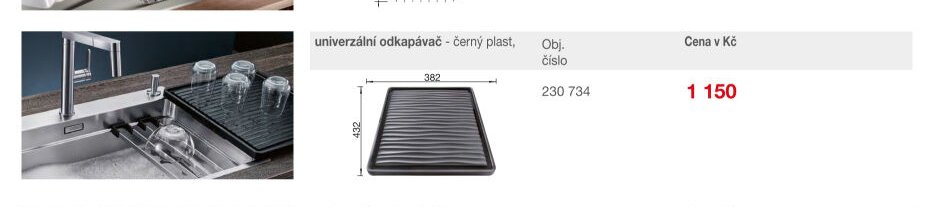 univerzální odkapávač - černý plast