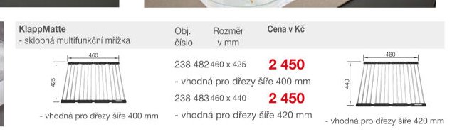 KlappMatte - sklopná multifunkční mřížka 238 483