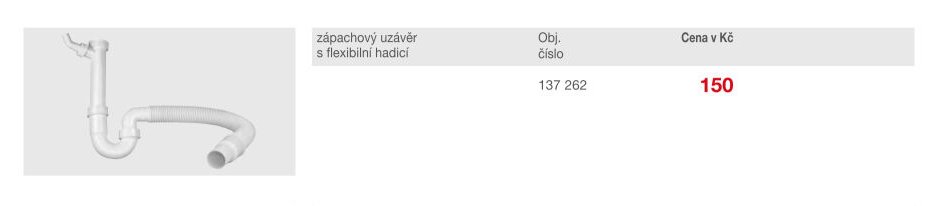 zápachový uzávěr s flexibilní hadicí