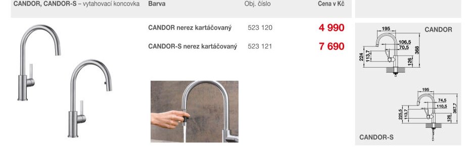 CANDOR nerez kartáčovaný