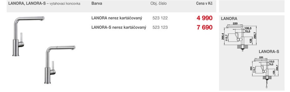 LANORA nerez kartáčovaný