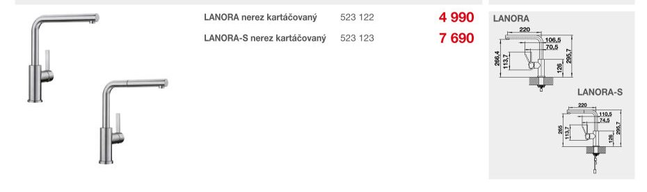LANORA-S nerez kartáčovaný
