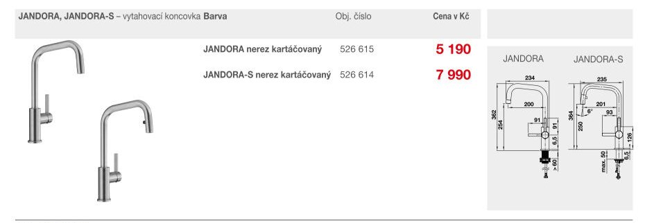 JANDORA nerez kartáčovaný