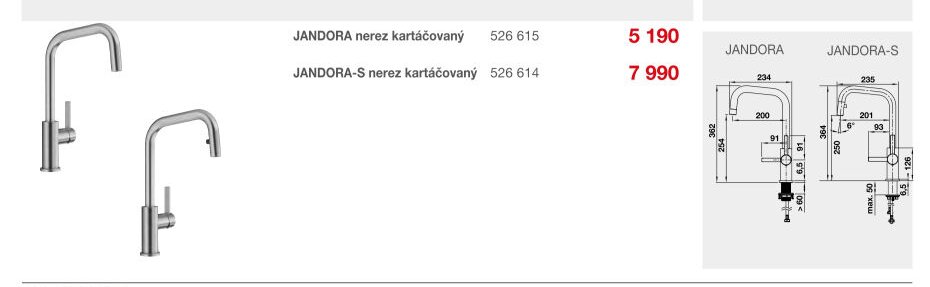 JANDORA-S nerez kartáčovaný