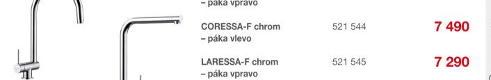 CORESSA-F chrom – páka vlevo