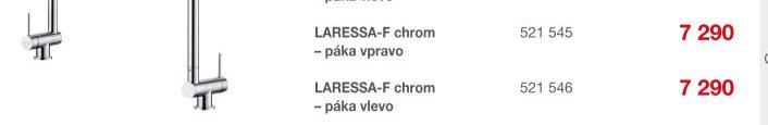 LARESSA-F chrom – páka vpravo