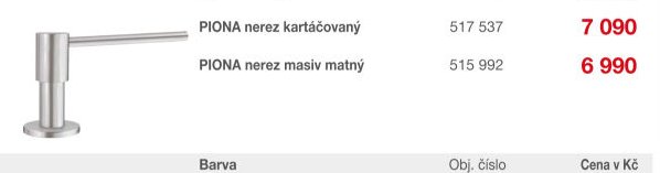 PIONA nerez masiv matný